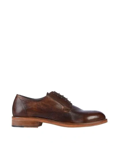 Pollini Laced Shoes In Dark Brown