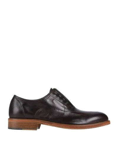 Pollini Lace-up Shoes In Dark Brown