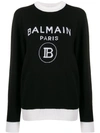 Balmain Logo Wool & Cashmere Sweater In Black