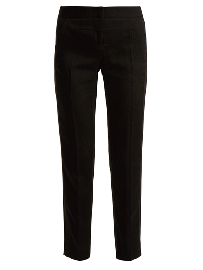 Givenchy Striped Crepe Straight-leg Pants In Black
