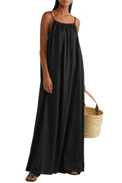 The Row Dresia Open-back Cotton-jersey Maxi Dress In Black