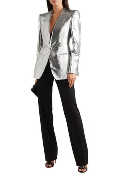 Tom Ford Metallic Jacquard Blazer In Silver