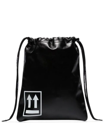 Off-white Kleine Beuteltasche Mit Kordelzug In Black