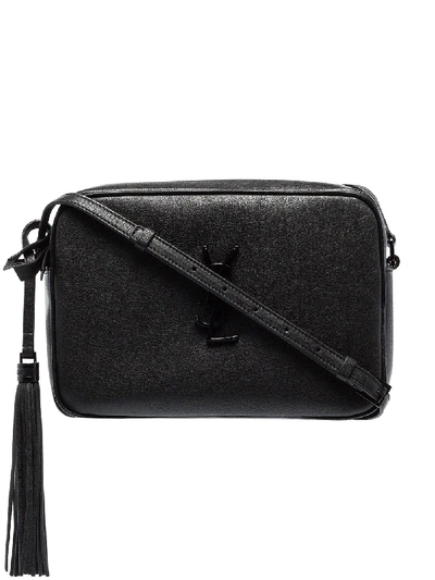 Saint Laurent Lou Tassel-trimmed Leather Cross Body Bag In Black