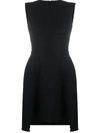 Alexander Mcqueen Wool Blend Dress With Padded Straps In Black