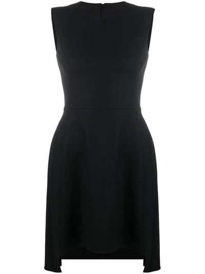 Alexander Mcqueen Wool Blend Dress With Padded Straps In Black