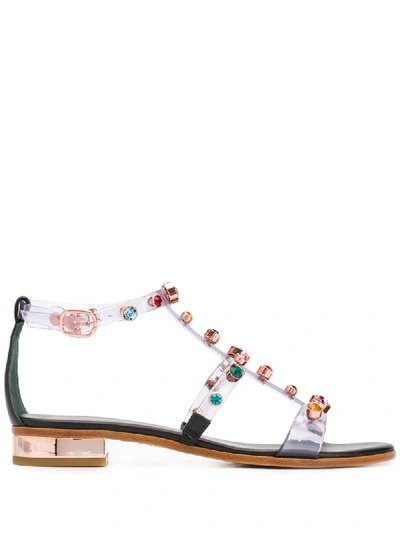 Sophia Webster Dina Crystal-studded Leather Sandals In White