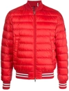 Moncler Mens Robert Down Quilted Bomber Jacket In Red