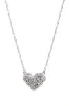 Kendra Scott Ari Heart Short Pendant Necklace, 15 In Silver