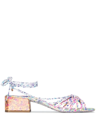 Sophia Webster Multicoloured Laurellie 40 Floral Leather Sandals In White