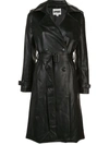Apparis Lucia Faux-leather Trench Coat In Black