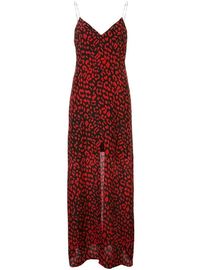 Alice And Olivia Alice + Olivia Candice Leopard Print Silk Maxi Dress In Leopard Paprika