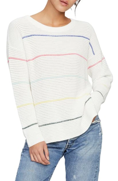 Michael Stars Paige Marled Stripe Sweater In White Multi