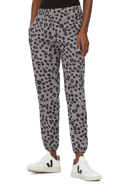 Michael Stars Salem Leopard Print Sweatpants In Charcoal Combo