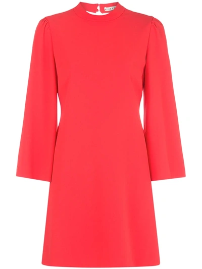 Alice And Olivia Bailey Bell Sleeve Dress In Red