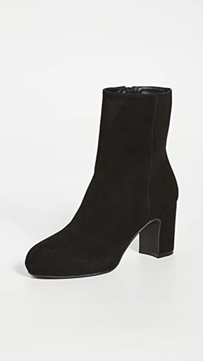 Stuart Weitzman Women's Gianella Block Heel Booties In Black Suede