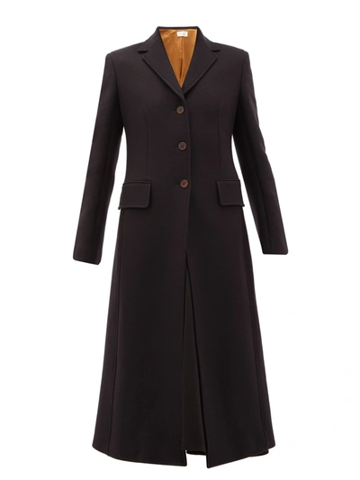 The Row Sua Single-breasted Wool-blend Twill Coat In Dark Navy