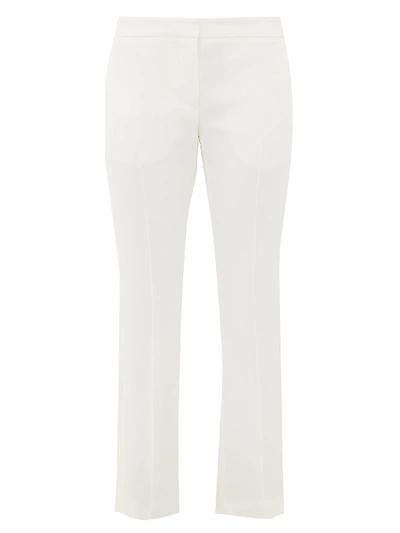 Alexander Mcqueen Satin-trimmed Leaf-crepe Trousers In Light Ivory