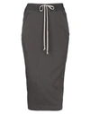 Rick Owens Drkshdw 3/4 Length Skirts In Steel Grey