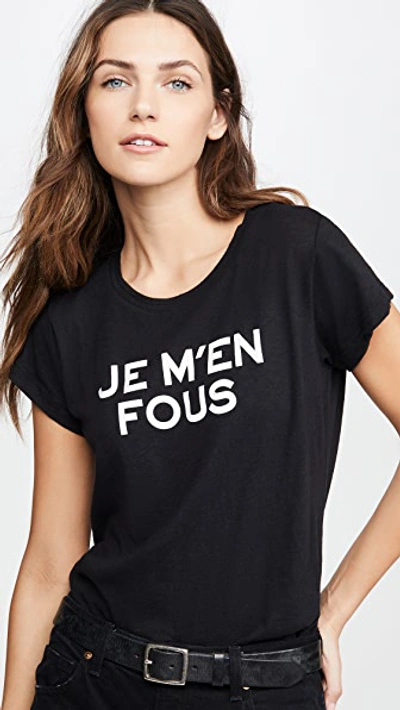 Zadig & Voltaire Je M'en Fous Skinny Tee In Noir