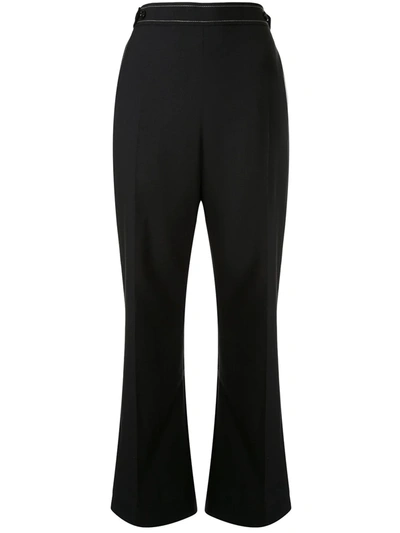 Marni Crop Flare Tailored Trousers In Deep Blue