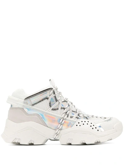 Kenzo Inka Suede And Techno Fabric Sneakers In Blanc