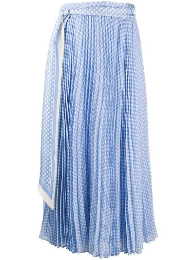 Zimmermann Sunray Printed Pleated Skirt In Blue