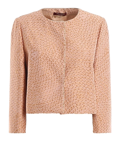 Max Mara Samara Brocade Jacket In Pink