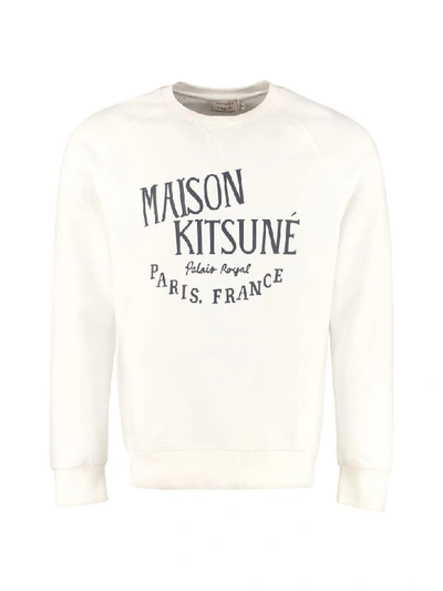 Maison Kitsuné Palais Royal Cotton Sweatshirt In Panna