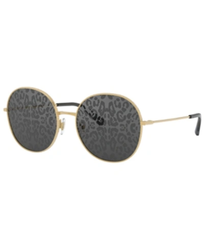 D & G Women's Sunglasses In Gold/dark Grey Tampo Leo  Silver