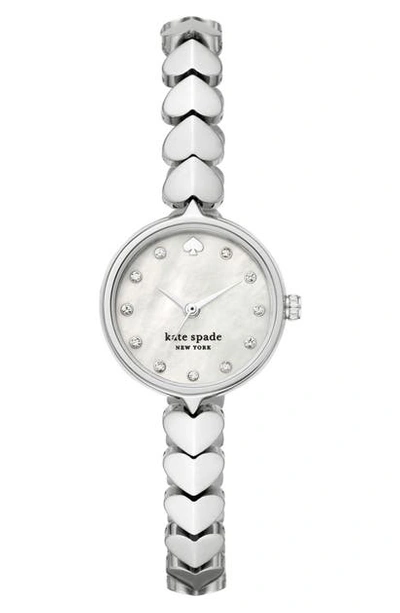 Kate Spade Women's Hollis Stainless Steel Bracelet Watch 24mm In Silver/ Mop/ Silver