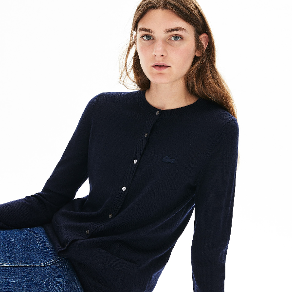 lacoste blue cardigan