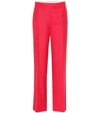 The Row Lada Grain De Poudre Wool Straight-leg Pants In Red