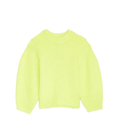 Tibi Cozette Alpaca Cropped Pullover In Lemon Yellow