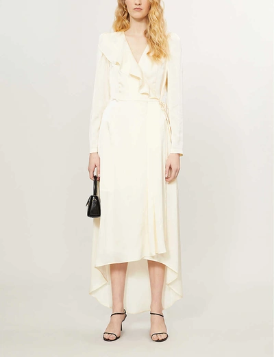 Designers Remix Lauren Wrap-over Woven Maxi Dress In Cream