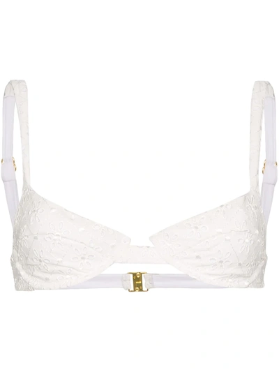 Juillet White Izzy Broderie Anglaise Bikini Top