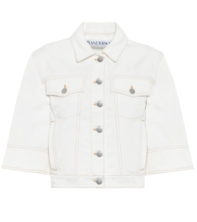 Jw Anderson Cropped Denim Jacket In White