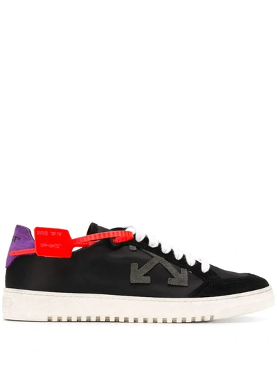 Off-white Arrows Logo Low-top Trainers In Black Violet