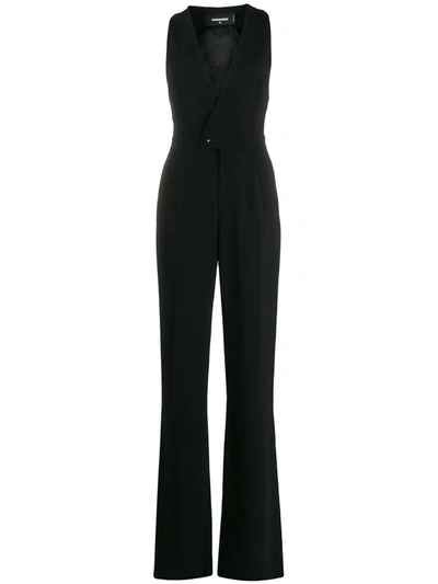 Dsquared2 Stretch Crepe Jumpsuit In Black