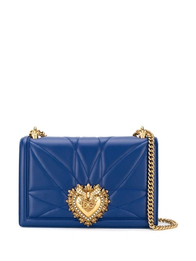 Dolce & Gabbana Medium Devotion Cross Body Bag In Blue