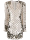 Balmain Sequin-embellished Short Dress In White