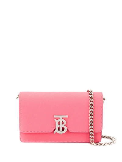Burberry Small Tb Crossbody Bag In Pink