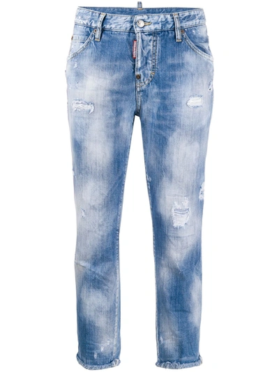 Dsquared2 Cool Girl Cropped Jeans In Blue