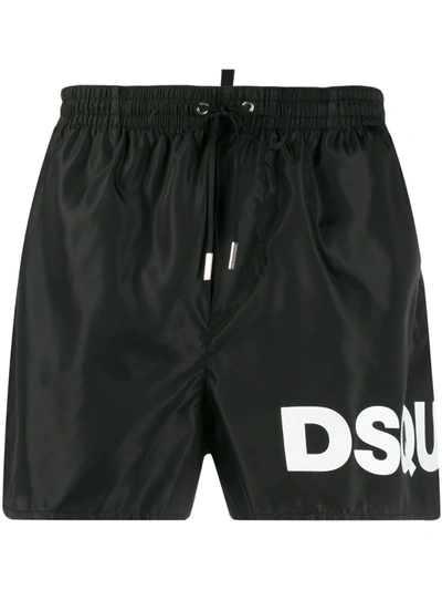 Dsquared2 Printed Swimming Trunks In Black