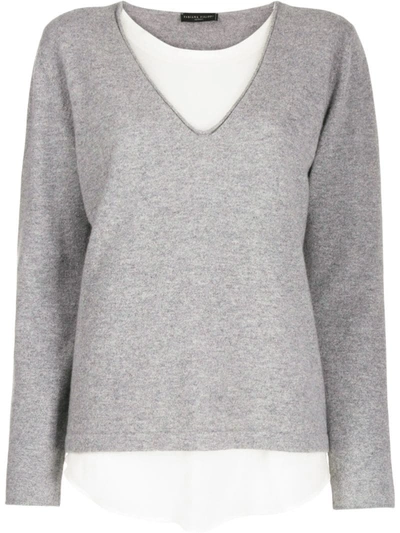 Fabiana Filippi Double-layered Sweater In Grey