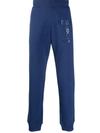 Moschino Double Question Mark Track Pants In Blue