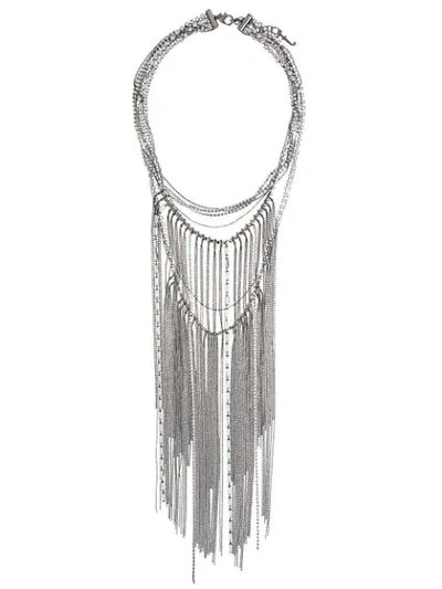 Fabiana Filippi Chain Fringed Necklace In Silver