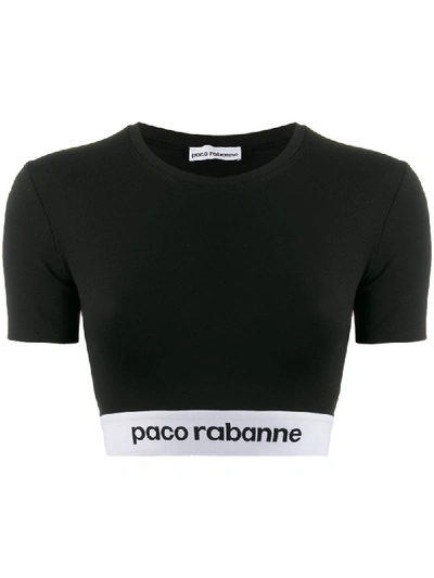Paco Rabanne Band Logo Leggings In Black
