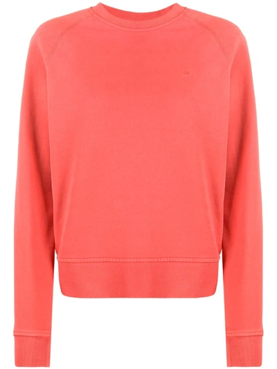 Calvin Klein Embroidered Logo Cotton Sweatshirt In Pink