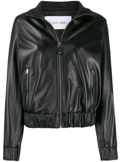 Calvin Klein High-neck Cropped Jacket In Black